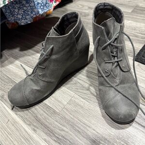 Maurices Grey Lace-Up Ankle Booties